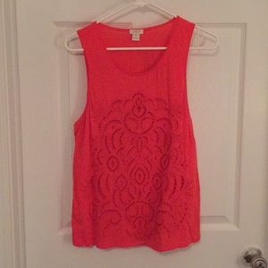 J. Crew Factory Embroidered Eyelet Tank Top
